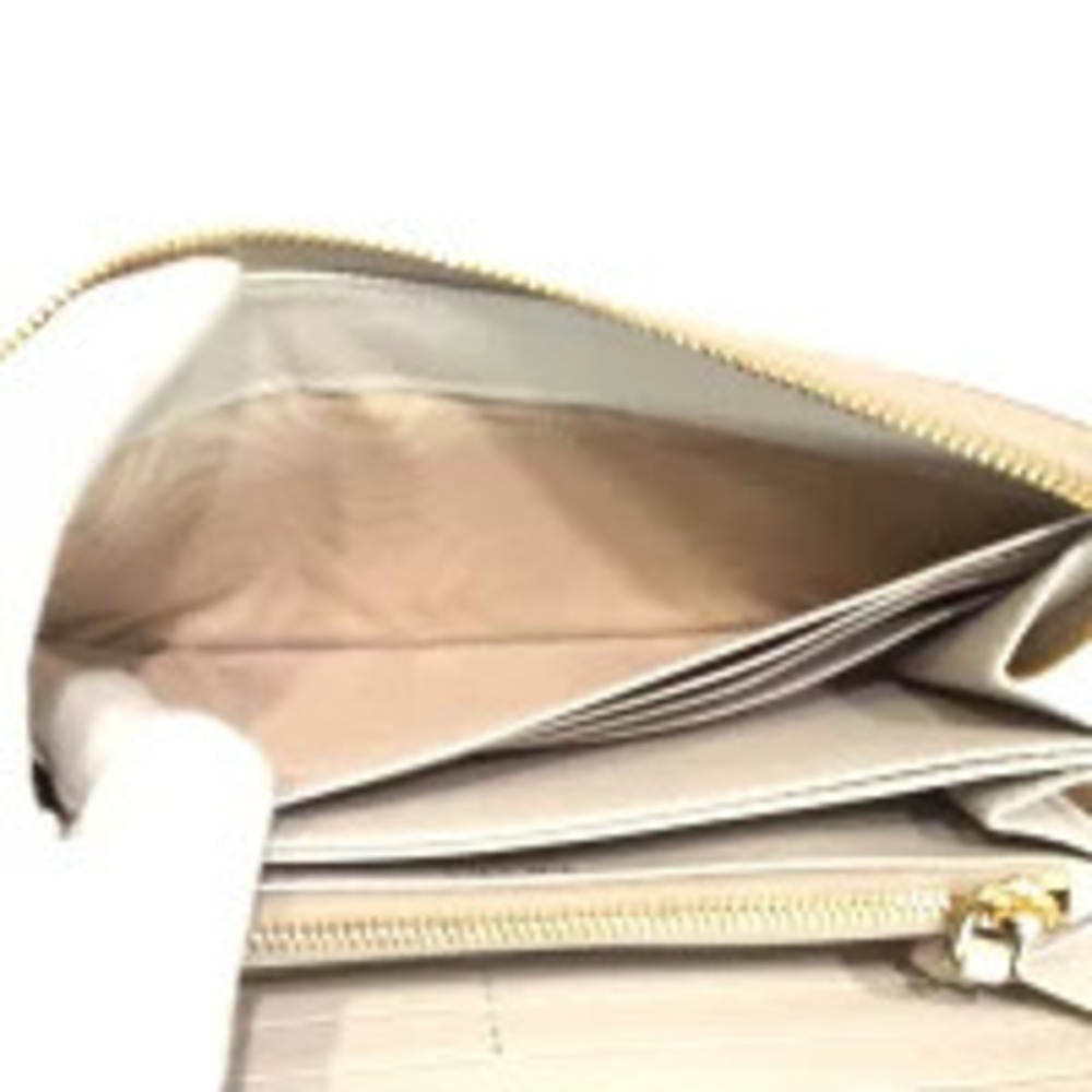 PRADA Long Wallet Round Zipper Wallet Bill Card White Leather - Picture 8 of 10